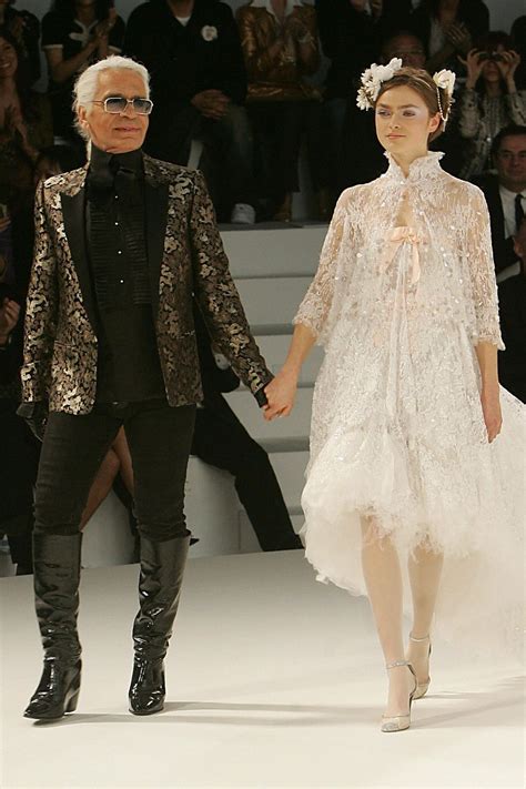 chanel kraal|karl lagerfeld Chanel runway.